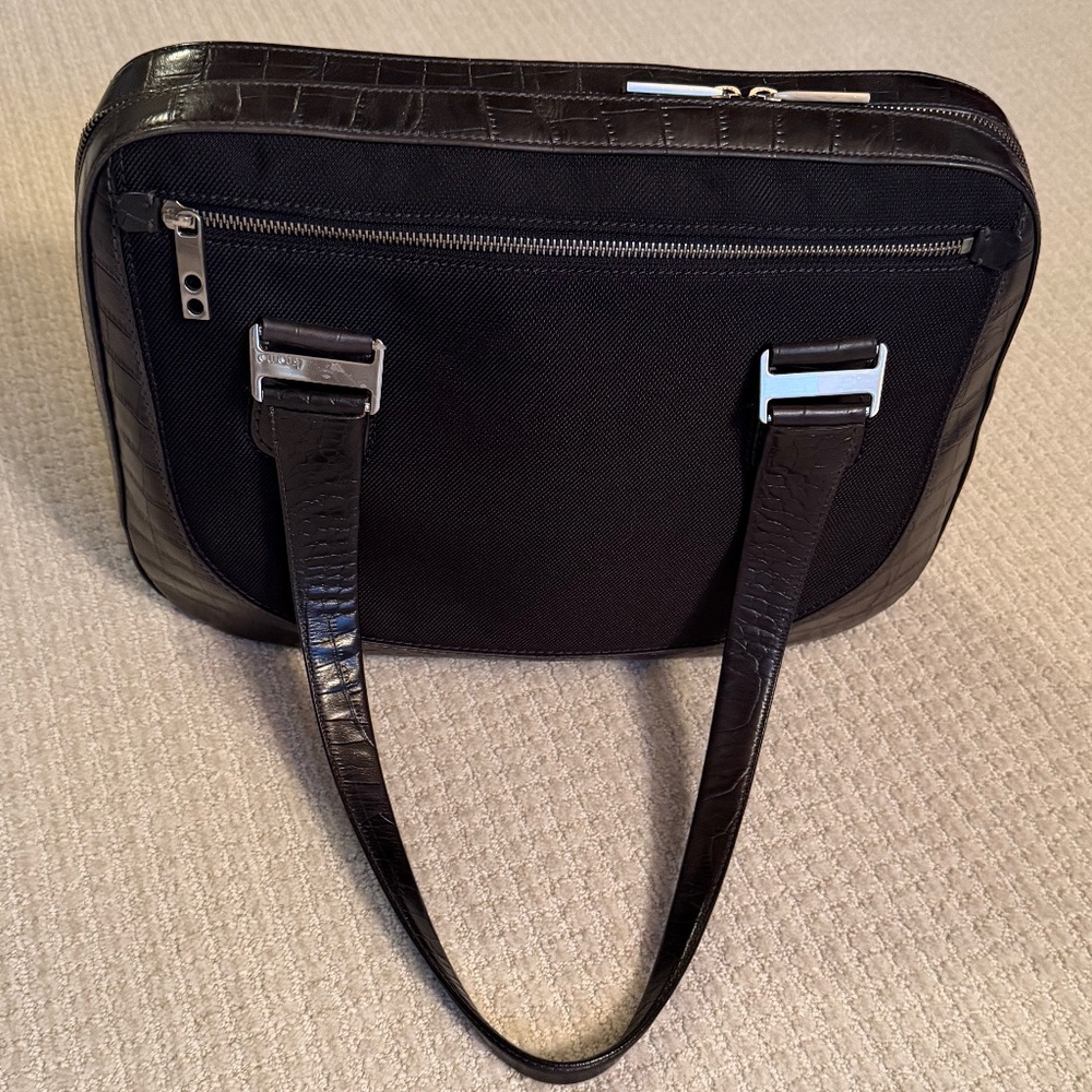 KNOMO Josselin Business Satchel—leather, quilted interior, computer sleeve